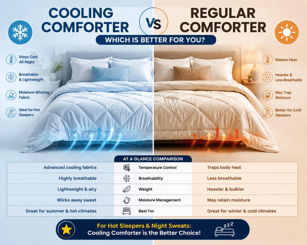 Cooling Comforter vs Regular Comforter: Which Is Better?