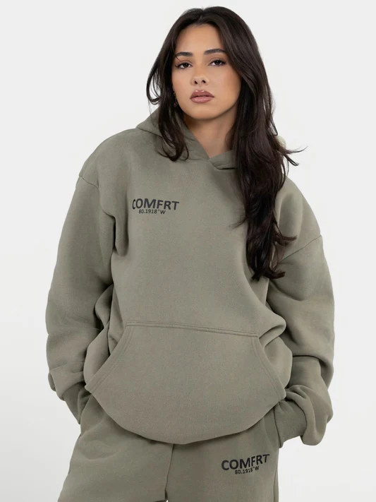 Comfrt Standard Hoodie in earth-tone colorway.